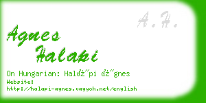 agnes halapi business card